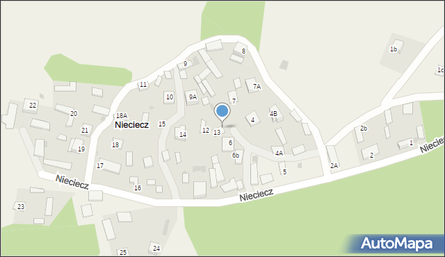 Nieciecz, Nieciecz, 4e, mapa Nieciecz