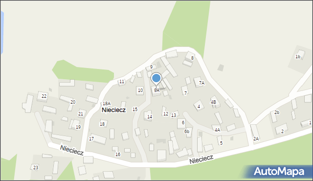 Nieciecz, Nieciecz, 9A, mapa Nieciecz