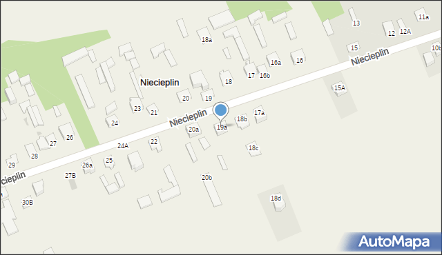 Niecieplin, Niecieplin, 19a, mapa Niecieplin