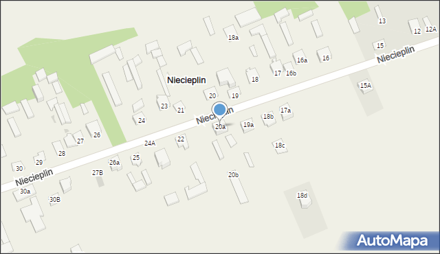 Niecieplin, Niecieplin, 20a, mapa Niecieplin