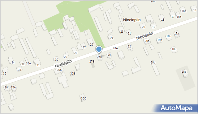 Niecieplin, Niecieplin, 26a, mapa Niecieplin