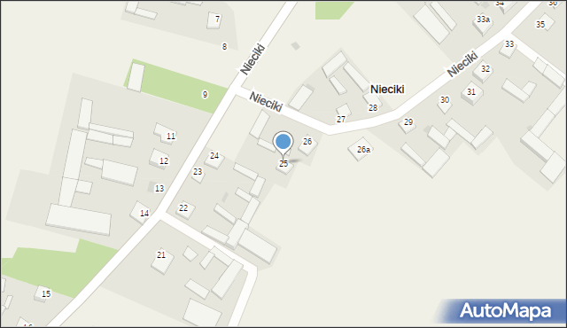 Nieciki, Nieciki, 25, mapa Nieciki