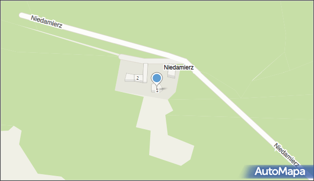 Niedamierz, Niedamierz, 1, mapa Niedamierz