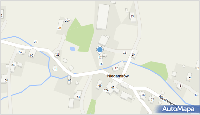 Niedamirów, Niedamirów, 11, mapa Niedamirów