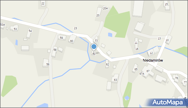 Niedamirów, Niedamirów, 61, mapa Niedamirów