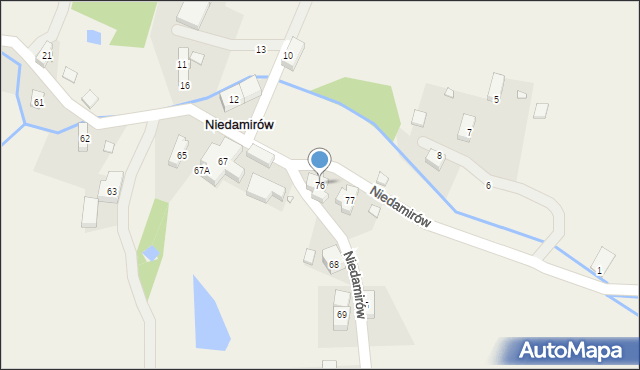 Niedamirów, Niedamirów, 76, mapa Niedamirów