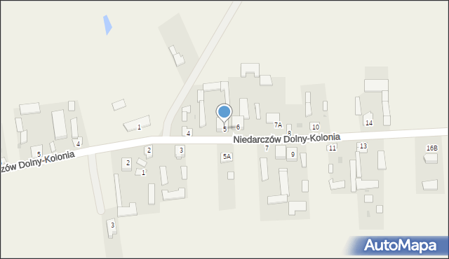 Niedarczów Dolny-Kolonia, Niedarczów Dolny-Kolonia, 5, mapa Niedarczów Dolny-Kolonia