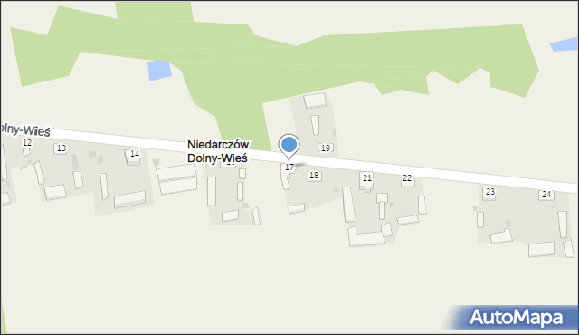 Niedarczów Dolny-Wieś, Niedarczów Dolny-Wieś, 17, mapa Niedarczów Dolny-Wieś