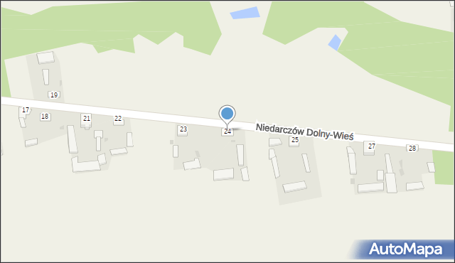 Niedarczów Dolny-Wieś, Niedarczów Dolny-Wieś, 24, mapa Niedarczów Dolny-Wieś