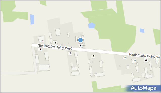 Niedarczów Dolny-Wieś, Niedarczów Dolny-Wieś, 5, mapa Niedarczów Dolny-Wieś