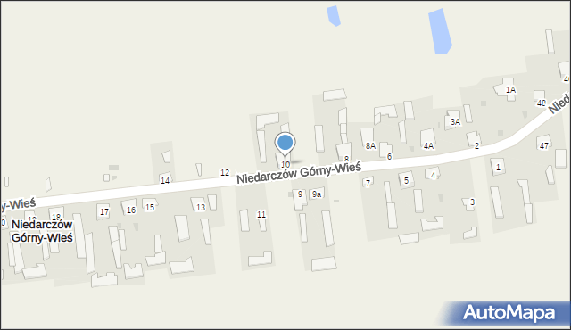 Niedarczów Górny-Wieś, Niedarczów Górny-Wieś, 10, mapa Niedarczów Górny-Wieś