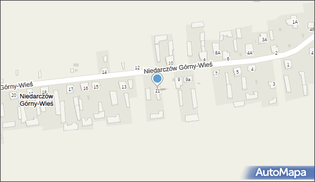 Niedarczów Górny-Wieś, Niedarczów Górny-Wieś, 11, mapa Niedarczów Górny-Wieś