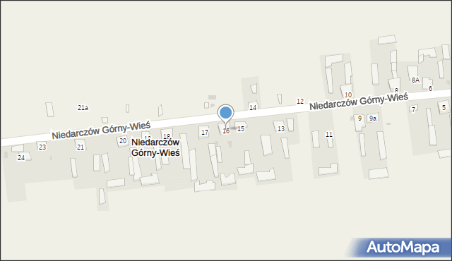 Niedarczów Górny-Wieś, Niedarczów Górny-Wieś, 16, mapa Niedarczów Górny-Wieś