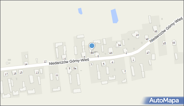 Niedarczów Górny-Wieś, Niedarczów Górny-Wieś, 8A, mapa Niedarczów Górny-Wieś