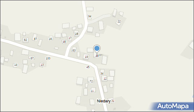 Niedary, Niedary, 49, mapa Niedary