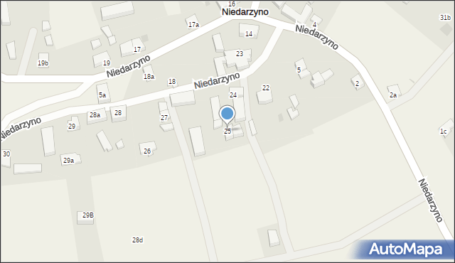 Niedarzyno, Niedarzyno, 25, mapa Niedarzyno