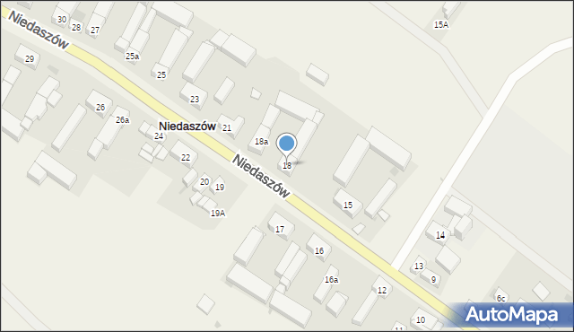 Niedaszów, Niedaszów, 18, mapa Niedaszów