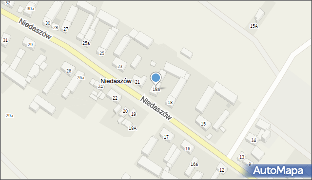 Niedaszów, Niedaszów, 18a, mapa Niedaszów