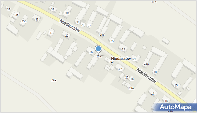 Niedaszów, Niedaszów, 26a, mapa Niedaszów