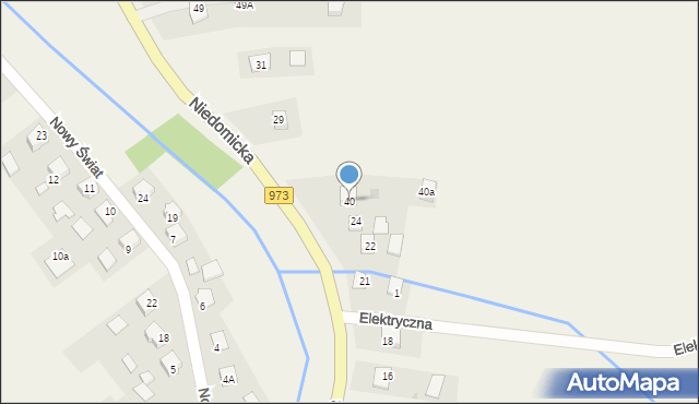 Niedomice, Niedomicka, 40, mapa Niedomice