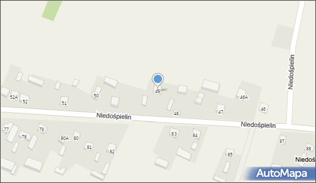 Niedośpielin, Niedośpielin, 49, mapa Niedośpielin