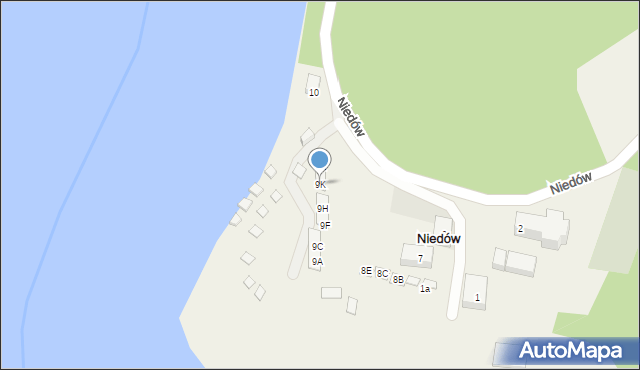 Niedów, Niedów, 9K, mapa Niedów