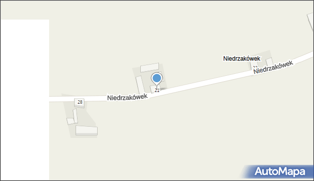 Niedrzaków, Niedrzakówek, 21, mapa Niedrzaków