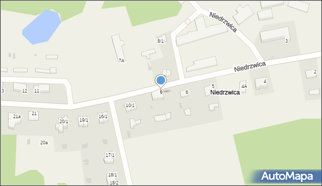 Niedrzwica, Niedrzwica, 9, mapa Niedrzwica