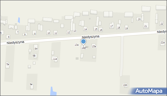 Niedyszyna, Niedyszyna, 14a, mapa Niedyszyna