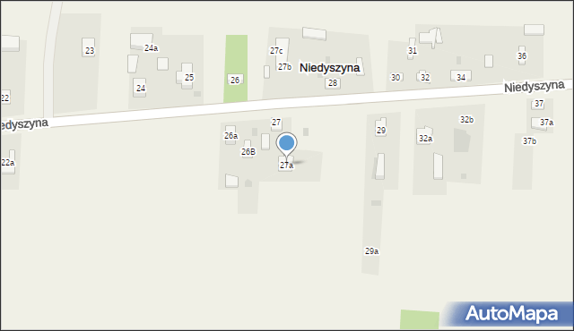 Niedyszyna, Niedyszyna, 27a, mapa Niedyszyna