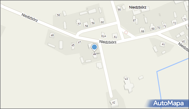 Niedzbórz, Niedzbórz, 44, mapa Niedzbórz