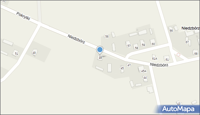 Niedzbórz, Niedzbórz, 48, mapa Niedzbórz