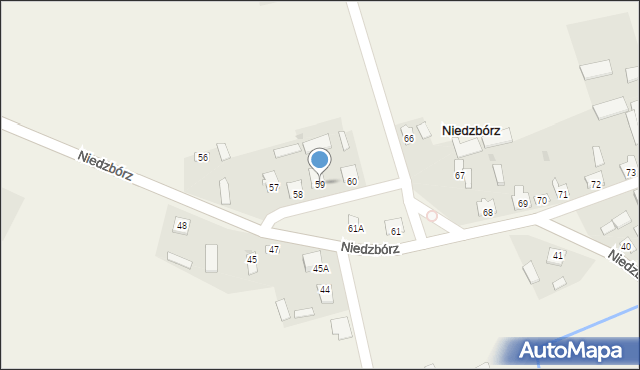 Niedzbórz, Niedzbórz, 59, mapa Niedzbórz