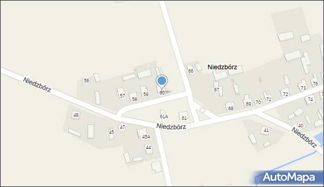 Niedzbórz, Niedzbórz, 60, mapa Niedzbórz