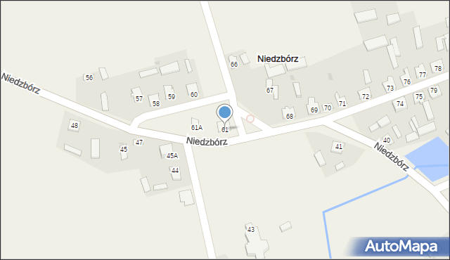 Niedzbórz, Niedzbórz, 61, mapa Niedzbórz