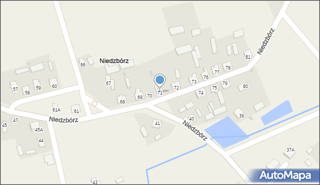 Niedzbórz, Niedzbórz, 71, mapa Niedzbórz