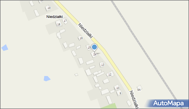 Niedziałki, Niedziałki, 14, mapa Niedziałki