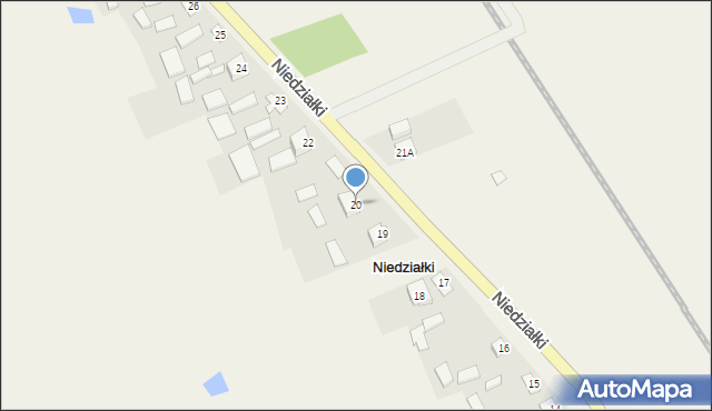 Niedziałki, Niedziałki, 20, mapa Niedziałki