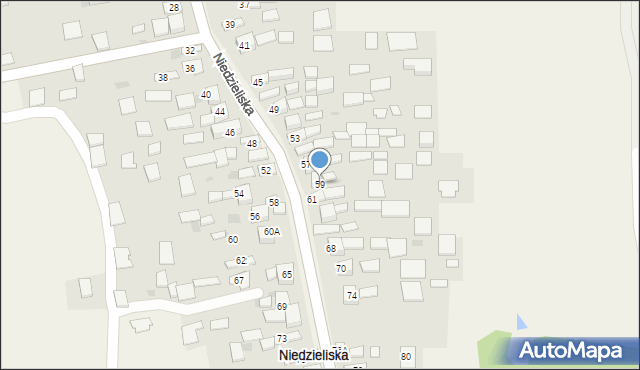 Niedzieliska, Niedzieliska, 59, mapa Niedzieliska