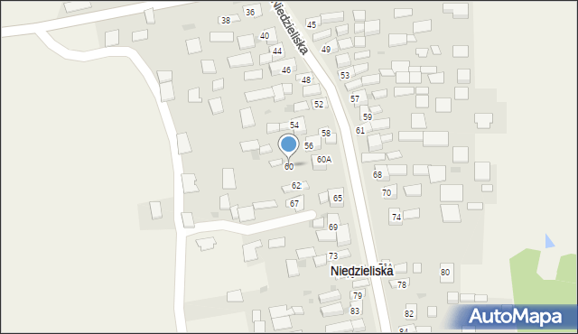 Niedzieliska, Niedzieliska, 60, mapa Niedzieliska