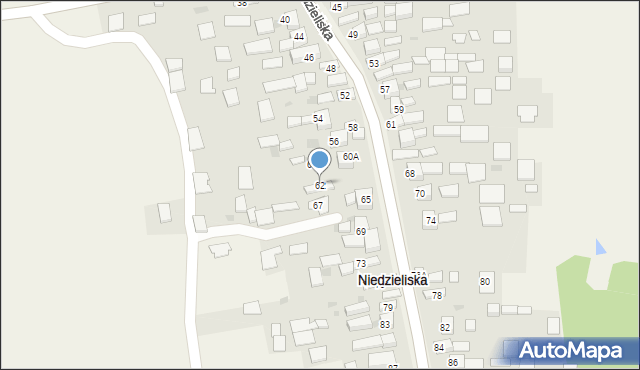 Niedzieliska, Niedzieliska, 62, mapa Niedzieliska