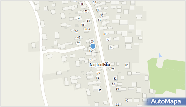 Niedzieliska, Niedzieliska, 71, mapa Niedzieliska