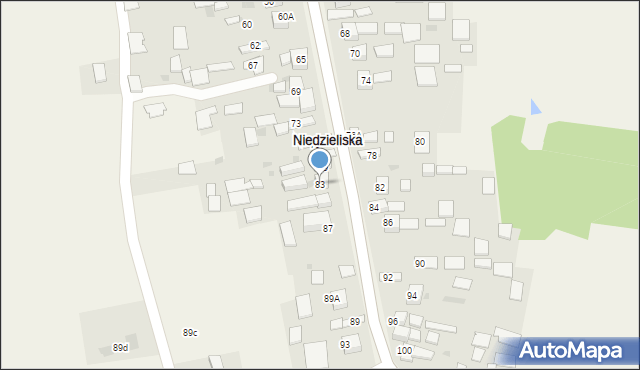 Niedzieliska, Niedzieliska, 83, mapa Niedzieliska