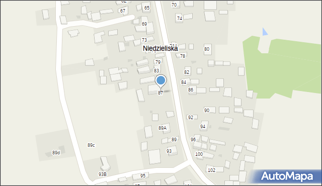 Niedzieliska, Niedzieliska, 87, mapa Niedzieliska