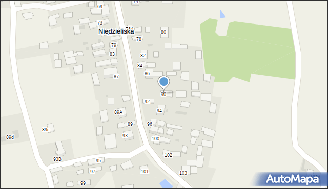 Niedzieliska, Niedzieliska, 90, mapa Niedzieliska