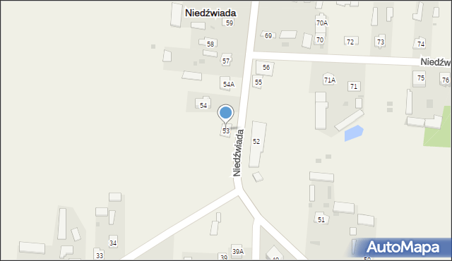 Niedźwiada, Niedźwiada-Kolonia, 53, mapa Niedźwiada