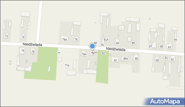 Niedźwiada, Niedźwiada-Kolonia, 79, mapa Niedźwiada