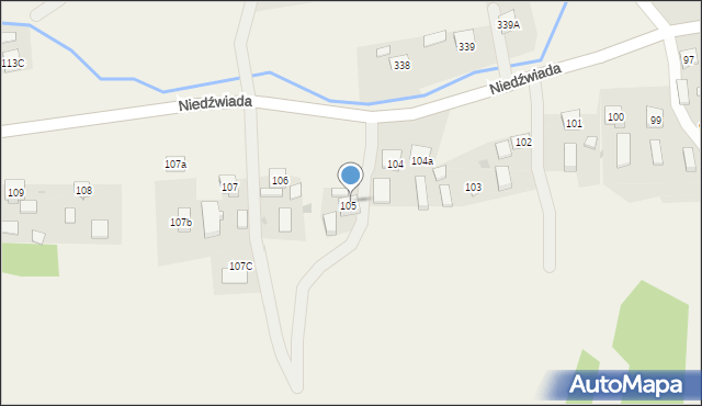 Niedźwiada, Niedźwiada, 105A, mapa Niedźwiada