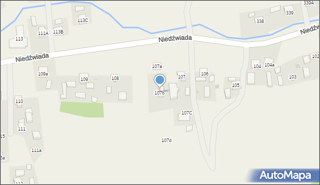 Niedźwiada, Niedźwiada, 107b, mapa Niedźwiada