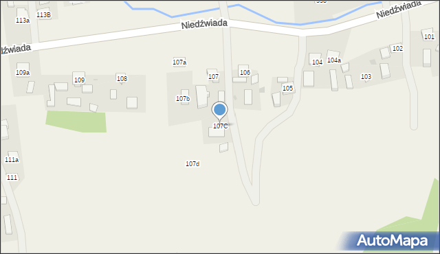 Niedźwiada, Niedźwiada, 107C, mapa Niedźwiada